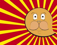 Cartoon characters with chubby cheeks are often drawn with round circles under the eyes.