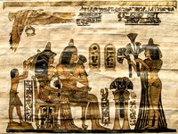 Reproduction of a painting on an Egyptian papyrus scroll