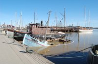 Nautical terms may describe how a ship was damaged or how it sank.