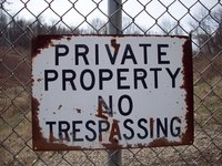 Post your no trespassing sign near the front of your property.