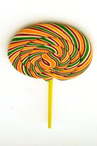 Make a lollipop with Styrofoam.