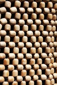Wooden bead placemats bring style to the table.