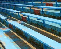 Bleachers provide plenty of seating for sports fans.