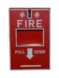 A manual fire alarm.