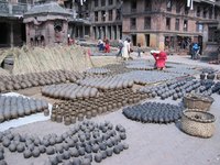 Many types of clay pots