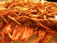 Alaskan king crab legs can be split for eating.