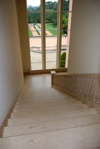 Add beadboard along stairs.