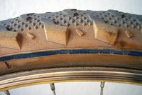 Recycle rubber tires by mulching and painting them.