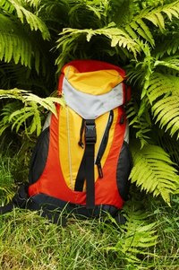 Embroider your backpack with press-and-tear stabilizer sheets.