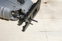 A jigsaw is an ideal tool for cutting circular holes in plywood.