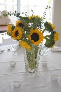 Traditional centerpieces may seem out of place at a man's party.