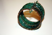 Memory wire cuff bracelets hold their shape well and stand out.
