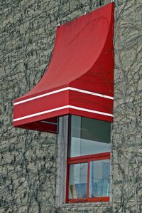 Metal awnings are a durable alternative to canvas.