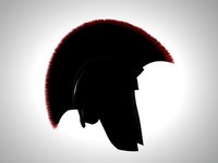 A Greek helmet fashioned from metal in ancient times.