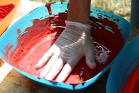Working with tinted liquid latex for an art project