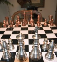 Enjoy a game of chess with a homemade chess board.