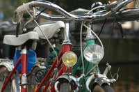 A paper bicycle can be used for a school project.