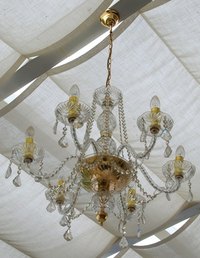 Repairing a chandelier may require two people because of its size.
