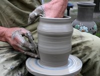 A homemade pottery wheel can work just as well as a purchased one, for far less money.