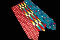 Deconstruct three silk neck ties into a warm winter scarf.