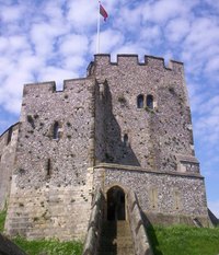 Castle with a crenellated roof
