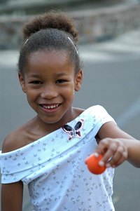 Little girl with natural afro hair