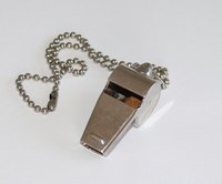 A pea whistle. Your whistle should resemble this shape.