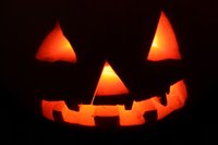 Carved pumpkins are a common sight during Halloween.