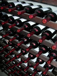 Store wine bottles in your homemade wine rack.