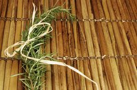 Tie raffia bows on fresh herbs or bunches of flowers.
