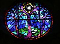 Create your own stained glass-like artwork using cellophane.