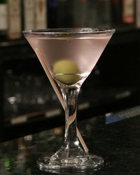 Design a costume to mirror the shape of the martini glass.