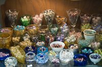 Beaded wineglasses and serving plates make excellent gifts.