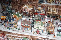 A Dickens village display.