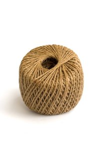 Jute twine, in brown or cream colors, comes in small rolls like this