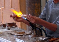 Blowtorches or Bunsen burners are ideal for glass melting.