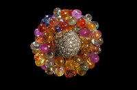 Old fashioned earrings were made with many stones.