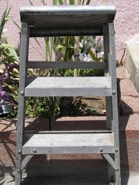 Aluminum step ladders bring cash at a scrap yard.