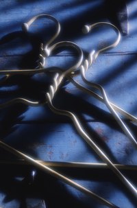 Wire hangers that can be used for beading.