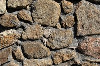 Stone veneer on a wall.