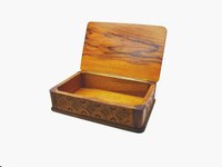 A chip carved wood chest.