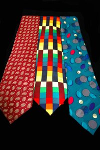 Ties undergo screen printing.