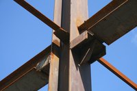 It is very common to use large angle irons to reinforce and stabilize construction girders of high-rise buildings.