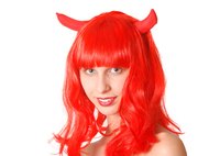 Devil horns are a fun way to dress up at a Halloween party.
