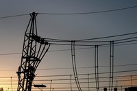 High-tension wires with tap splices.