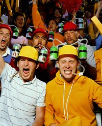 Soda-drinking hats can be a unique way to show your team spirit.
