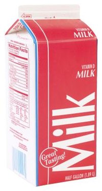 Milk containers sometimes include coupons for savings on your next purchase of the same product.