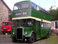 A double-decker transit bus.