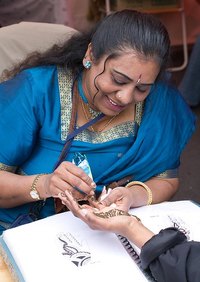 Use henna dye for hypoallergenic color.