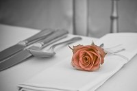 A formally folded napkin.